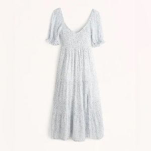 Abercrombie & Fitch Short Sleeve Smocked Midi Dress